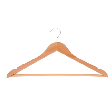 Light Brown Wooden Hanger With Bar