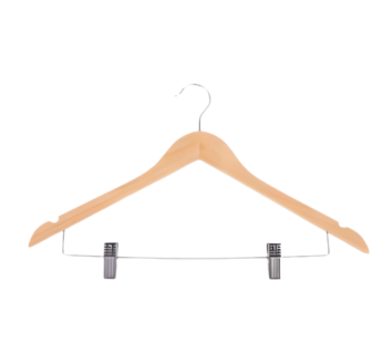 Light Brown Wooden Hanger with Clip