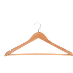 Light Brown Wooden Hanger With Bar