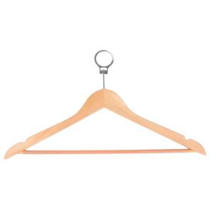 Anti-theft Light Brown Wooden Hanger with Bar