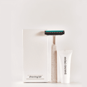 Eco Friendly FSC White Box - Shaving Kit, Wheatstraw Razor, 10ml shaving cream